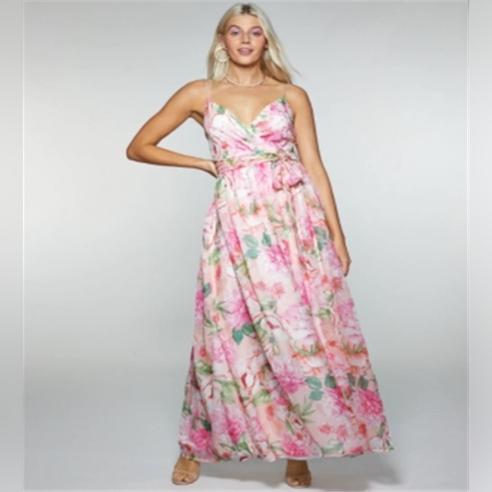 Floral Glitter Formal Dress